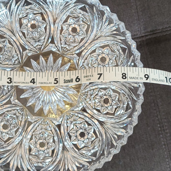 Beautiful Vintage Crystal and Brass Serving Dish - Picture 7 of 9